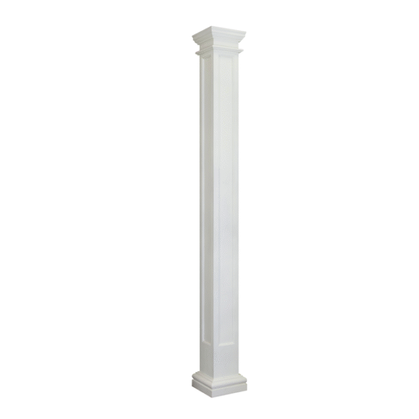 Square Recessed Panel PermaCast Column with Tuscan Cap and Base