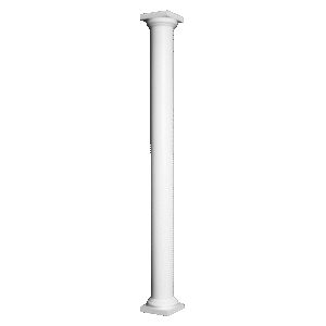Plain Round Non-Tapered PermaCast Column with EL & EL Tuscan Cap and Base