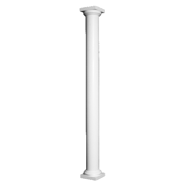 Plain Round Non-Tapered PermaCast Column with EL & EL Tuscan Cap and Base