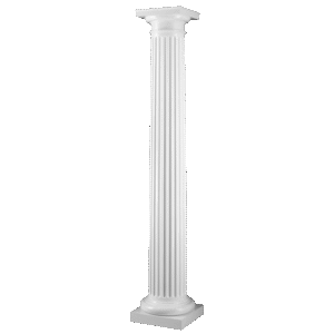 Fluted Round PermaCast Column with Tuscan Cap and Base