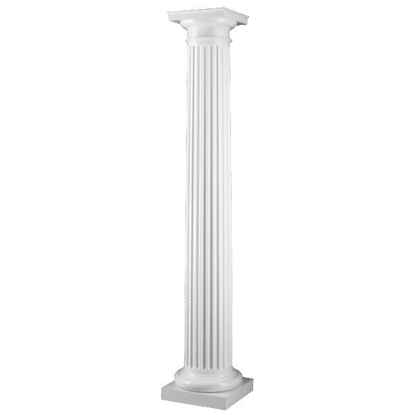 Fluted Round PermaCast Column with Tuscan Cap and Base